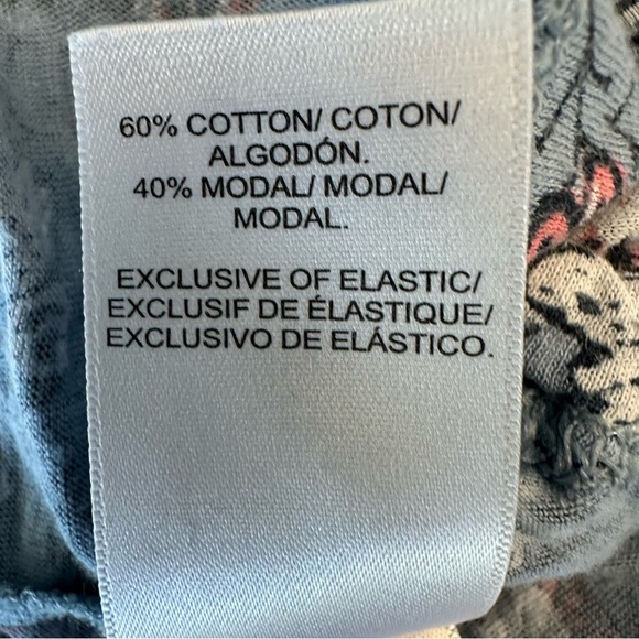 Lucky Brand cotton/modal floral boho top Size S blue white coral - Picture 10 of 11